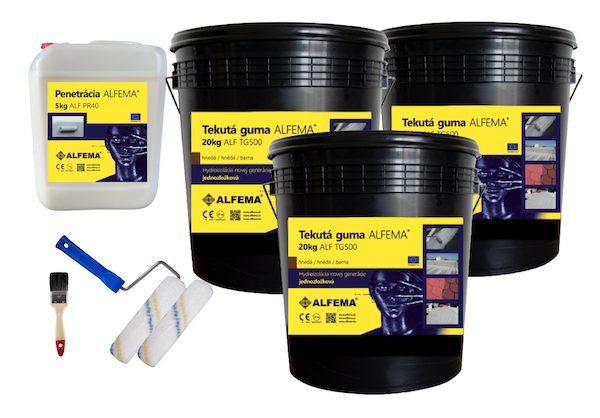 SET NA 40-60m2  - ALF TG500 Hnedá TEKUTÁ GUMA ALFEMA